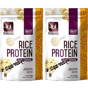 Kit 2 Rice Protein Açaí e Banana Rakkau 600g Vegano Proteína