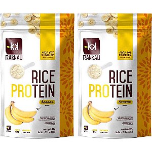 Kit 2 Rice Protein Banana Rakkau 600g - Vegano - Proteína