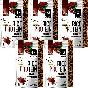 Kit 5 Rice Protein Cacau Rakkau 600g Vegano Proteína Arroz