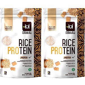 Kit 2 Rice Protein Paçoca Rakkau 600g - Vegano - Proteína