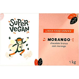 Chocolate Branco C/ Morango Super Vegan 1kg - Vegano