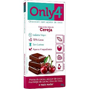 Chocolate Only4 Cereja Tudo Zero Leite 80g - Vegano