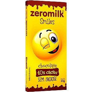 Chocolate Smiles ZeroMilk 40% Cacau Tudo Zero Leite 20g