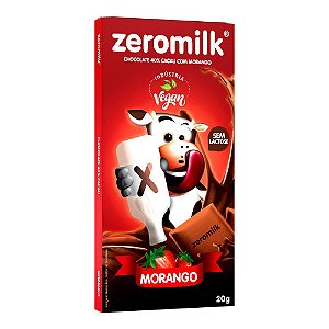 Chocolate ZeroMilk Morango 40% Cacau Tudo Zero Leite 20g