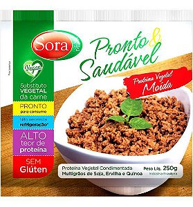 Carne Moída Vegana Pronta de Proteína Vegetal Sora 250g