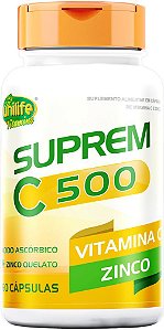 Suprem C 500 Vitamina C (500mg) + Zinco (7mg) Unilife 60 cápsulas