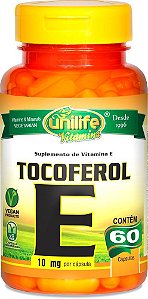 Vitamina E Tocoferol Unilife 60 cápsulas - Vegano