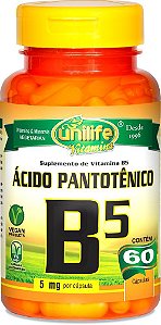 Vitamina B5 Ácido Pantotênico Unilife 60 cápsulas - Vegano