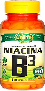 Vitamina B3 Niacina Unilife 60 cápsulas - Vegano