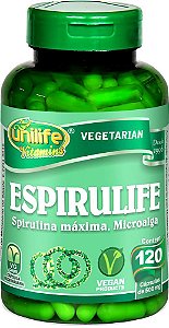 Spirulina Espirulife Microalga Unilife 120 cápsulas - Vegano