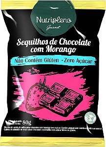 VAL: 14/07/2024 Sequilhos Sem Glúten e Sem Açúcar Sabor Chocolate com Morango Nutripleno 80g