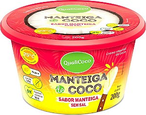 Manteiga de Coco Sabor Manteiga Sem Sal QualiCoco 200g