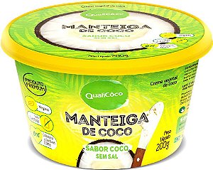 Manteiga de Coco Sabor Coco Sem Sal QualiCoco 200g