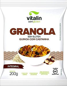 Granola Sem Glúten Integral Quinoa C/ Castanha Vitalin 200g - Vegano