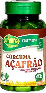 Cúrcuma Açafrão Unilife 60 cápsulas de 500mg