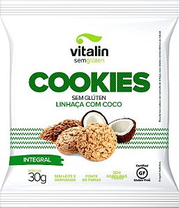 Cookie Sem Glúten Linhaça com Coco Vitalin 30g