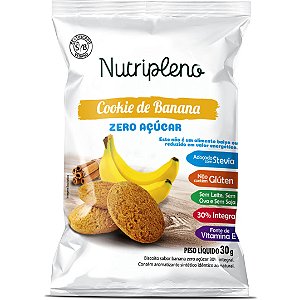 Cookie de Banana Zero Açúcar Nutripleno 30g - Vegano