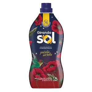 Amaciante Concentrado Paixão Secreta 1,5L Girando Sol – Rende até 50 Lavagens