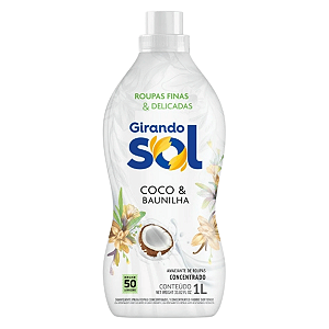 Amaciante Concentrado Coco e Baunilha 1L Girando Sol – Até 50 Lavagens