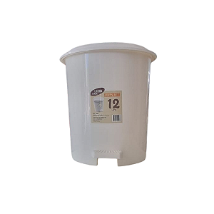 Lixeira de Pedal 12L Redonda Branca Uninjet