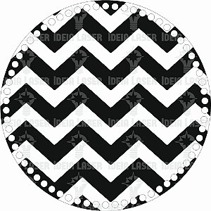 Base Crochê Fio de Malha Porta Copos Chevron 10cm