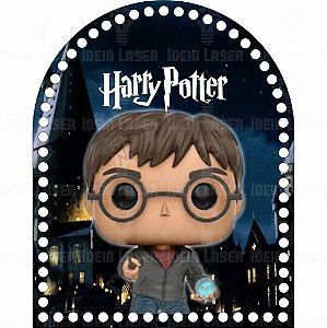 Base MDF Fio de Malha Crochê Bolsa Mochila Estampada Harry Potter