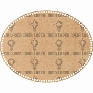 Base MDF Fio de Malha Crochê Oval Lisa