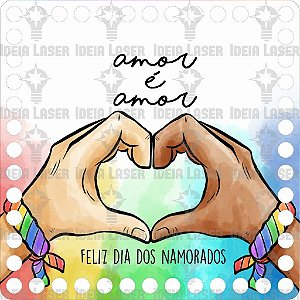 Base MDF Fio de Malha Crochê Quadrada Estampada Amor é Amor