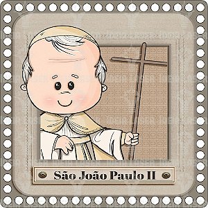 Base MDF Fio de Malha Crochê Quadrada Santinhos - São João Paulo II