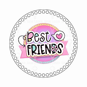 Base MDF Fio de Malha Crochê Redonda Best Friends