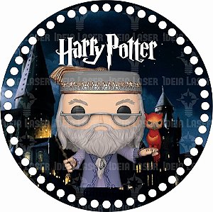 Base MDF Fio de Malha Crochê Redonda Estampada Harry Potter - Albus Dumbledore