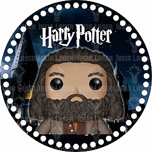 Base MDF Fio de Malha Crochê Redonda Estampada Harry Potter - Rubeus Hagrid