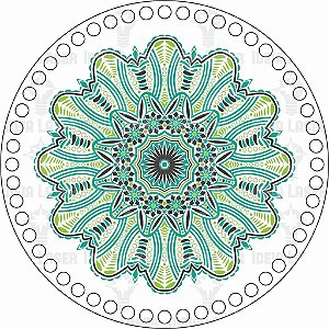 Base MDF Fio de Malha Crochê Redonda Mandala Mod12