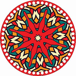 Base MDF Fio de Malha Crochê Redonda Mandala Mod16