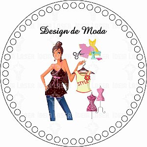 Base MDF Fio de Malha Crochê Redonda Profissões Design de Moda