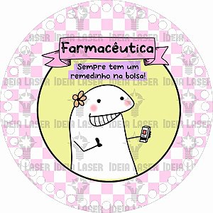 Base MDF Fio de Malha Crochê Redonda Profissões Flork Farmacêutica Mod1