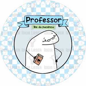 Base MDF Fio de Malha Crochê Redonda Profissões Flork Professor Mod1