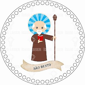 Base MDF Fio de Malha Crochê Redonda Santinhos - São Bento Mod2