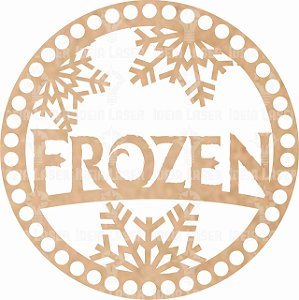 Base MDF Fio de Malha Crochê Redonda Trabalhada Frozen Mod1
