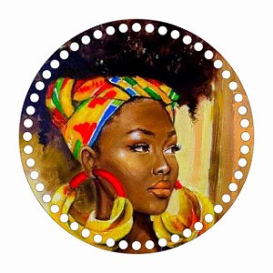 Base MDF Fio de Malha Crochê Estampada Afro Mulheres Negras Mod6