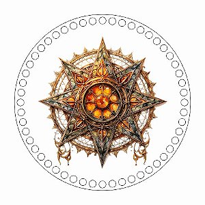 Base MDF Fio de Malha Crochê Símbolo Mandala Celta Viking