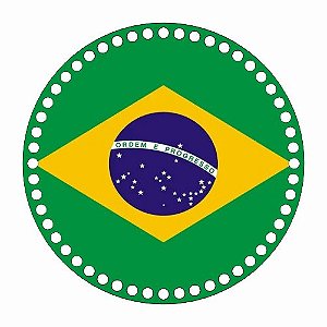 Base MDF Fio de Malha Crochê Bandeira do Brasil