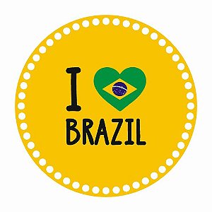 Base MDF Fio de Malha Crochê Eu Amo Brasil / I Love Brazil Mod1