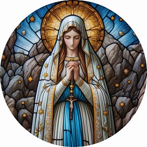 Nossa Senhora de Lourdes - Arte Estilo Vitral