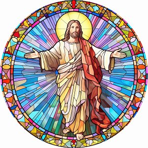 Jesus Ressucitado - Arte Estilo Vitral