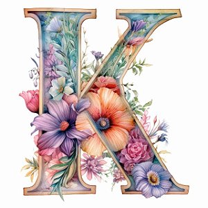 Letra K - Alfabeto Floral