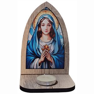 Capela Imaculado Coração de Maria em MDF - Arte Estilo Vitral
