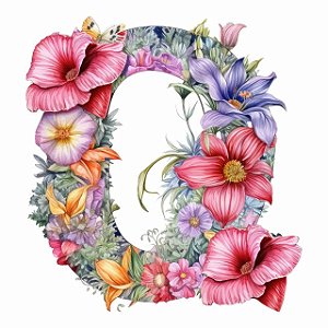 Letra Q - Alfabeto Floral