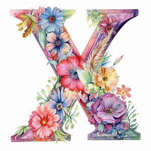 Letra X - Alfabeto Floral