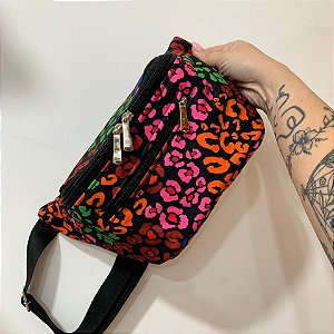 Pochete Onça Colors fundo preto